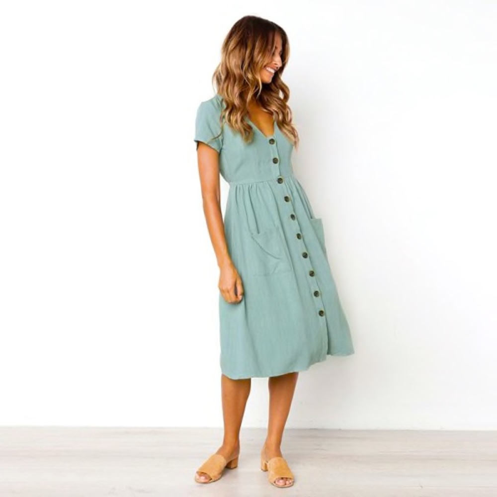 Sold V-Neck Dress w/ Pockets
